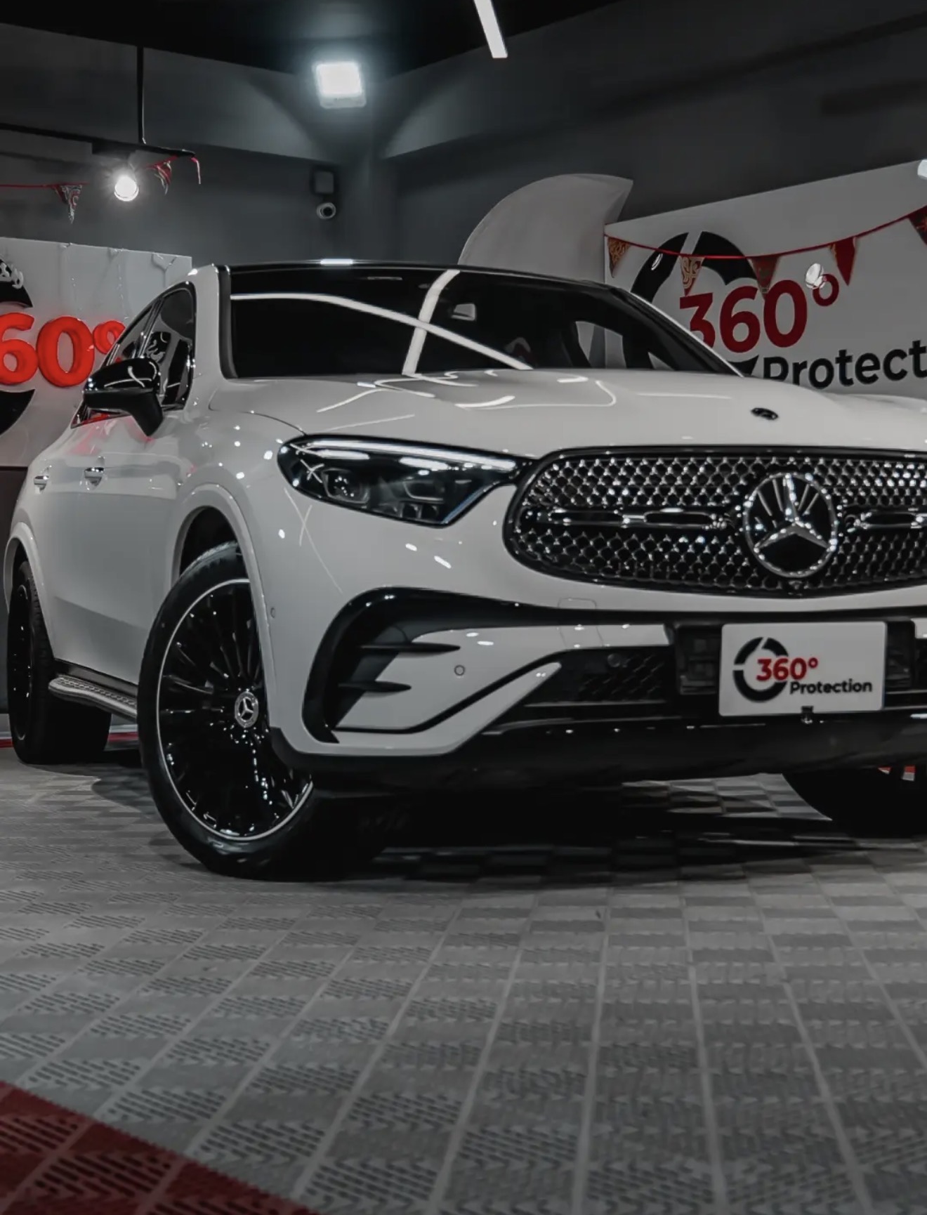 White Mercedes GLC Coupe finished at the studio