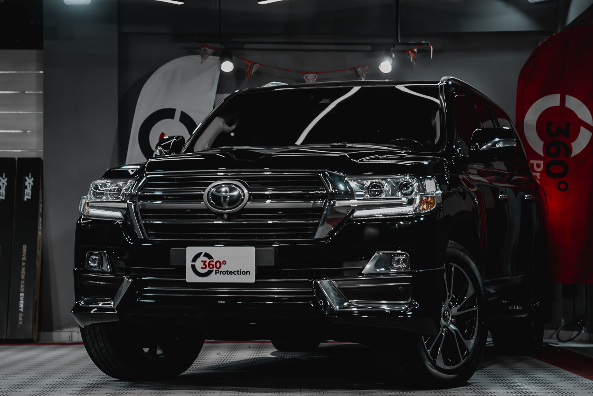 Black Toyota Land Cruiser after full front PPF