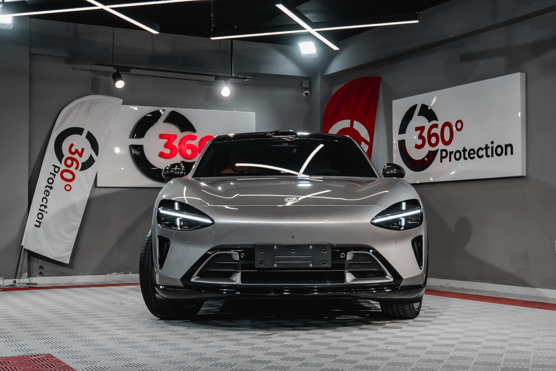 Silver sports sedan finished in the 360 Protection studio